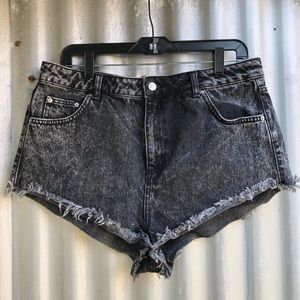 Topshop Kiri Shorts Acid Wash Size 12 100% Cotton